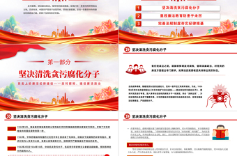 2025红色简洁反对腐败建设廉洁政治PPT红色党政风党史上的廉洁纪律建设微党课免费下载
