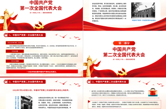 2025大气简洁党史学习PPT红色简洁从一大到二十大党的光辉历程党课课件免费下载