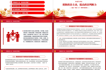 2025红色党建风党员干部政治能力PPT红色精美提高政治三力锤炼坚强党性课件免费下载