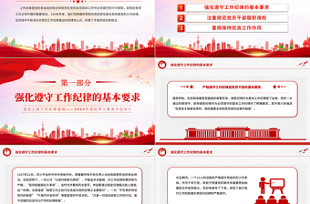 简洁风党史上的工作纪律建设PPT党纪学习教育专题微党课免费下载