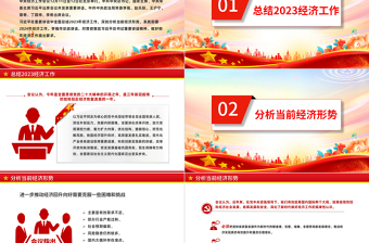 优秀中央经济工作会议重点内容PPT红色精美总结2023年经济工作部署2024年经济工作课件免费下载
