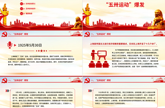 2025纪念五卅运动99周年PPT党史学习教育党课免费下载