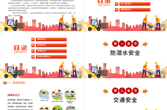 优质卡通精美小学安全生产月主题班会PPT课件免费下载