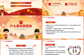 2025中华民族一家亲同心共筑中国梦PPT党政风民族团结进步宣传月应知应会知识课件模板免费下载
