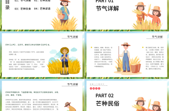 2025优质小清新中国传统节气芒种节PPT课件免费下载