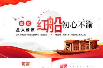 2025极简风遥忆星火燎原红船初心不渝PPT红色党政风党性教育党日专题党课课件模板免费下载