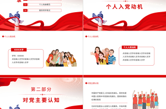 2025红色党建风入党积极分子发展对象答辩PPT党政风党员干部学习教育专题党课课件模板免费下载