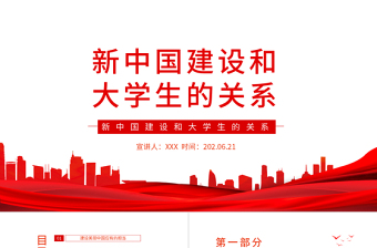 2025红色党政风红色党政风新中国建设和大学生的关系PPT专题党课课件模板免费下载