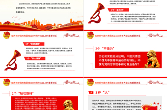 2025大气精美数读在庆祝中国共青团成立100周年大会上的重要讲话团课课件免费下载