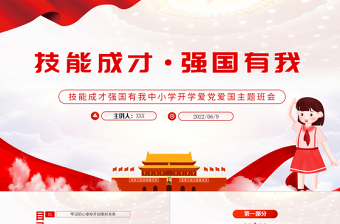 2025大气简洁技能成才强国有我PPT党政风中小学生开学爱党爱国主题班会课件模板免费下载