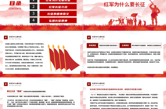 2025铭记历史勇往向前PPT红色大气风纪念长征胜利86周年专题党课课件模板免费下载