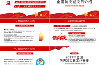 2025全国防灾减灾日PPT红色精美防范灾害风险护航高质量发展防灾主题防灾减灾日专题课件模板免费下载