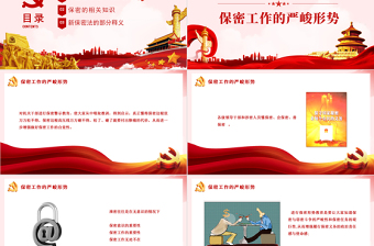 2025时尚大气强化保密意识掌握保密知识PPT红色简洁风党员保密意识培训专题党课课件免费下载