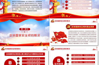 2025红色精美坚持总体国家安全观做好新时代国家安全工作PPT红色党政风全民国家安全教育党课课件免费下载