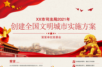2025红色精美年创建全国文明城市实施方案PPT党建风同创文明城市共建美好家园通用方案党课课件免费下载