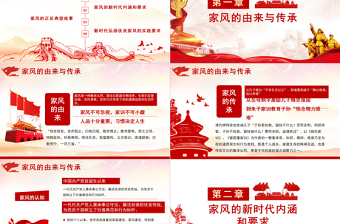 2025简洁实用家风PPT红色简洁以清廉家风涵养清风正气党支部党委党组织廉政教育党课授课辅导免费下载