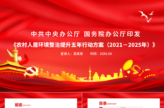 农村人居环境整治提升五年行动方案（2021－年）PPT乡村振兴战略建设美丽中国党课免费下载