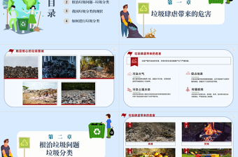 2025实施垃圾分类共享健康生活PPT卡通风保护环境实施垃圾分类共享健康生活公益宣传主题教育课件模板免费下载