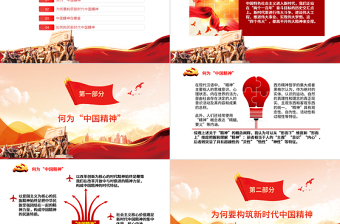 2025红色精美弘扬中国精神PPT构筑中国精神奋力圆梦伟大复兴爱国主义教育专题党课免费下载
