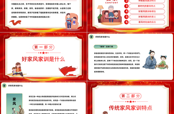 2025传家风立家训PPT红色发扬传统文化传承家风家训课件模板免费下载
