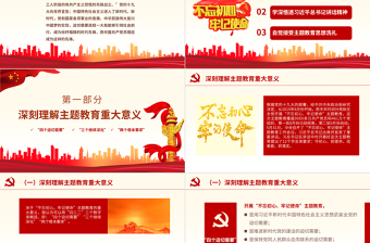 2025红色精美共产党员要努力成为时代先锋PPT广大党员干部要在主题教育中自觉接受思想洗礼党课课件免费下载