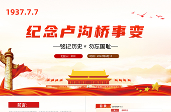 2025极简风纪念卢沟桥事变PPT党政风纪念卢沟桥事变铭记历史专题党课课件模板免费下载