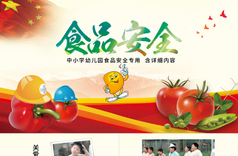 2025时尚大气校园小学生食品安全健康动态PPT模板宣传免费下载