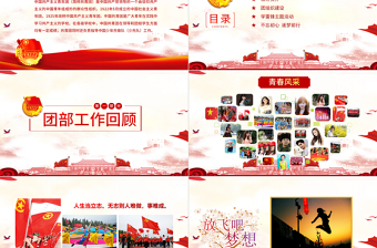 2025简约大气团委共青团志愿者青春正能量照片展示ppt免费下载