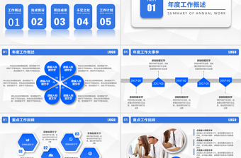 2025微立体蓝色简约年终总结工作总结PPT模板免费下载