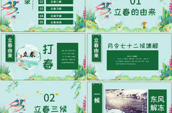 2025简约大气原创农历二十四节气立春的习俗养生PPT模板免费下载