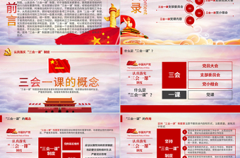 2025大气简洁基层党支部党建工作三会一课党课党政PPT免费下载