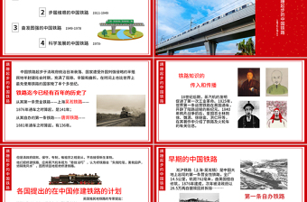 2025简约大气中国铁路发展历程教育教学通用PPT模板免费下载