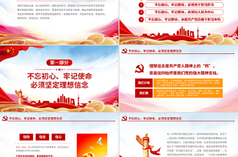 2025简洁实用原创不忘初心牢记使命坚守信仰信念勇于担当作为ppt免费下载