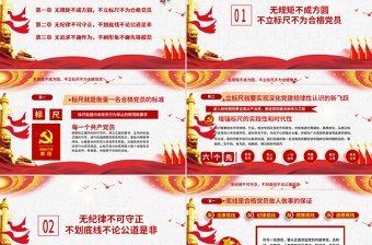 2025时尚大气立标尺划底线树形象做新时代合格共产党员入党宣誓专题微党课PPT模板免费下载