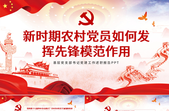 2025优质精美党建风新时期农村党员如何发挥先锋模范作用党课PPT免费下载