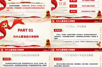 2025优质简约党政风大力弘扬新时代斗争精神不忘初心牢记使命ppt免费下载