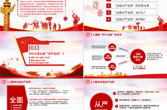 2025极简风全面从严治党永远在路上党政教育培训红色精美PPT模板免费下载