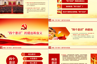2025时尚大气微型党课ppt模板下载增强四个意识演讲稿-含讲稿免费下载