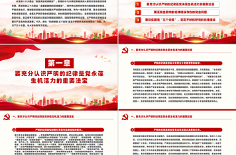 2025简洁大气切实增强“三个自觉”坚定不移抓好党的纪律建设PPT课件免费下载