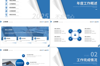 2025淡蓝商务风企业公司工作总结PPT通用模板免费下载