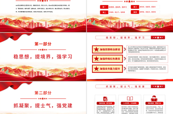 2025红色经典“党建品牌引领”工作法 PPT 红色 党政风特色主题 党日活动专题党课课件模板 ppt红色 党政风免费下载