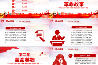 2025红色精美革命历程中的红色故事党史故事PPT庆祝建党100周年党史教育主题班会课件免费下载