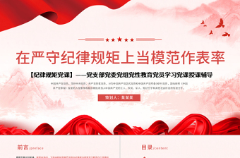 2025精美大气保持政治清醒强化政治定力在严守纪律规矩上党模范表率党课PPT免费下载