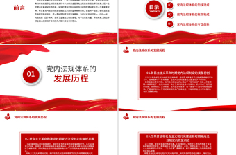 2025红色简洁学习中国共产党党内法规体系PPT党内法规进基层从严治党依规治党党课课件模板免费下载