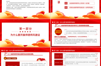 2025大气简洁师德师风教育PPT红色党政风中小学高校做师德高尚业务精湛的高素质好教师校园专题党课课件免费下载