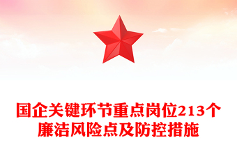 2025优质国企关键环节重点岗位213个廉洁风险点及防控措施汇总廉洁从业讲稿免费下载