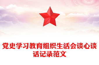 2025全新党史学习教育组织生活会谈心谈话记录范文免费下载