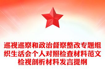 2025实用巡视巡察和政治督察整改专题组织生活会个人对照检查材料范文检视剖析材料发言提纲免费下载