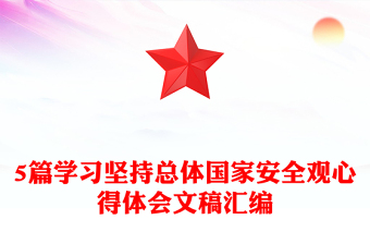 2025优质5篇学习坚持总体国家安全观心得体会文稿汇编免费下载