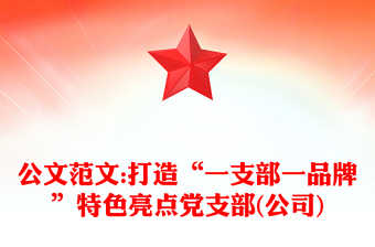 2025精品公文范文:打造“一支部一品牌”特色亮点党支部(公司)免费下载